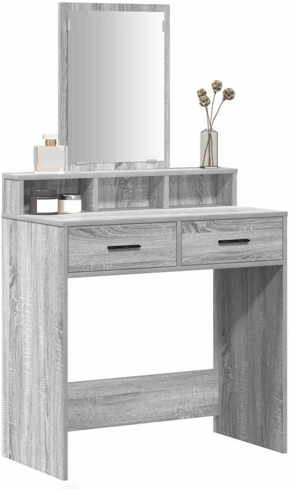 Makiažo stalas Pilkas Sonoma 79 x 41 x 140 cm Apdirbta mediena