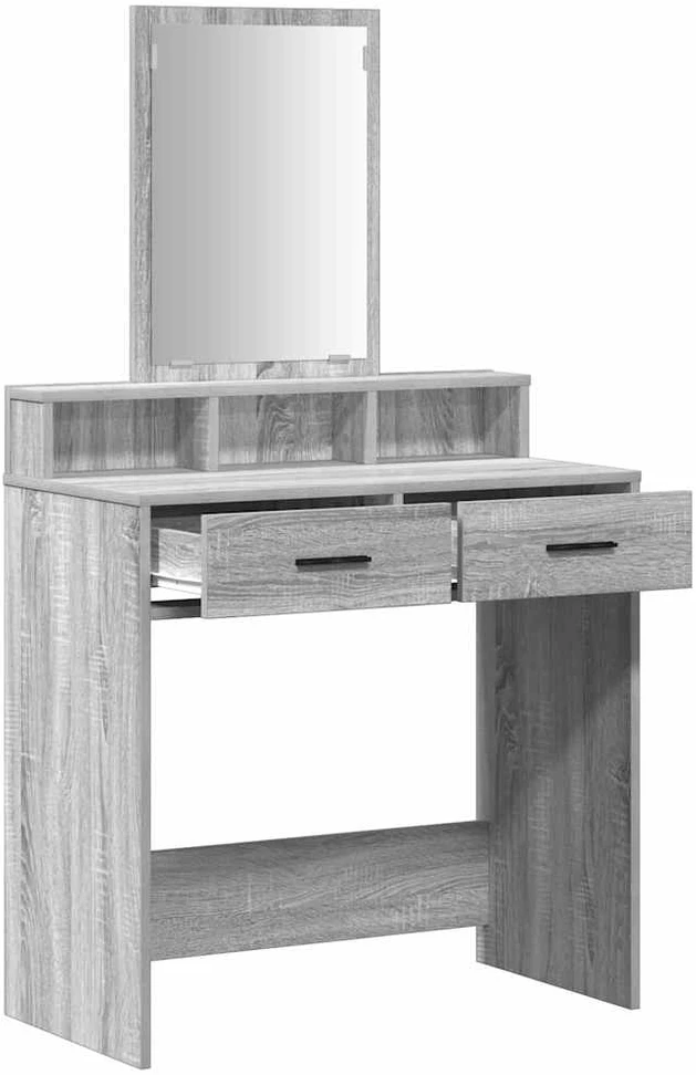 Makiažo stalas Pilkas Sonoma 79 x 41 x 140 cm Apdirbta mediena