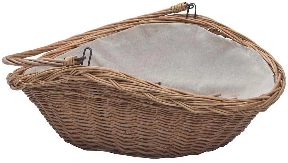 286987 Firewood Basket with Handle 57x46,5x52 cm Brown Willow