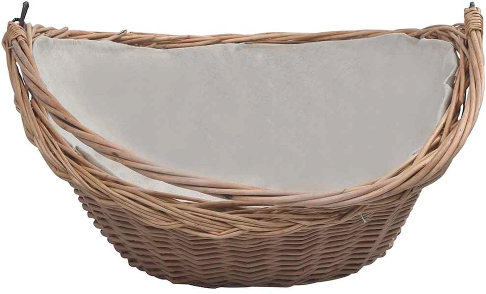 286987 Firewood Basket with Handle 57x46,5x52 cm Brown Willow