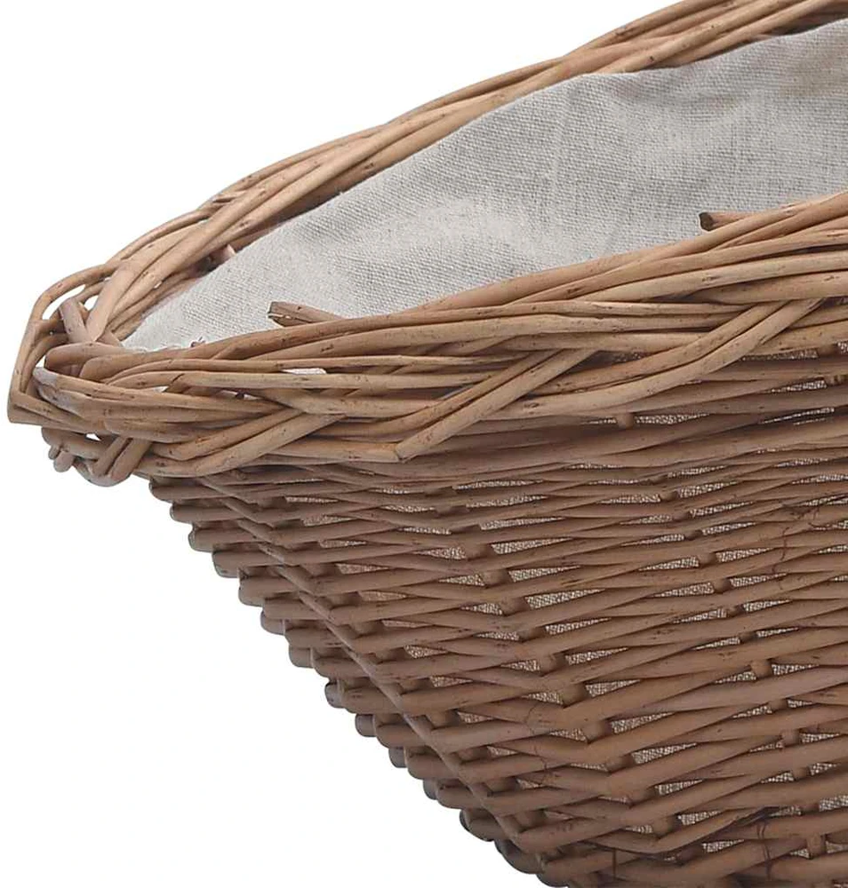 286988 Firewood Basket with Handle 60x44x55 cm Natural Willow