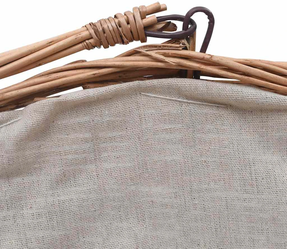 286988 Firewood Basket with Handle 60x44x55 cm Natural Willow