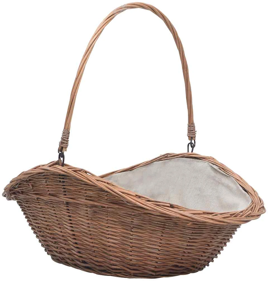 286988 Firewood Basket with Handle 60x44x55 cm Natural Willow