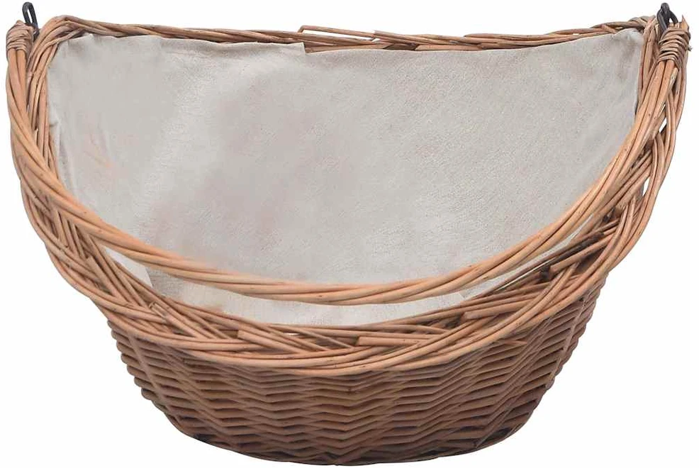 286988 Firewood Basket with Handle 60x44x55 cm Natural Willow