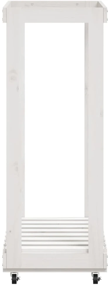 Malkų laikiklis su ratukais, baltas, 76,5x40x108cm, pušis