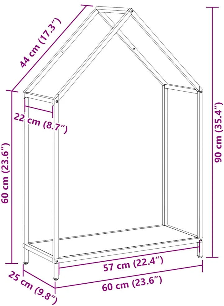 Malkų lentyna, 60x25x90 cm, šaltai valcuotas plienas
