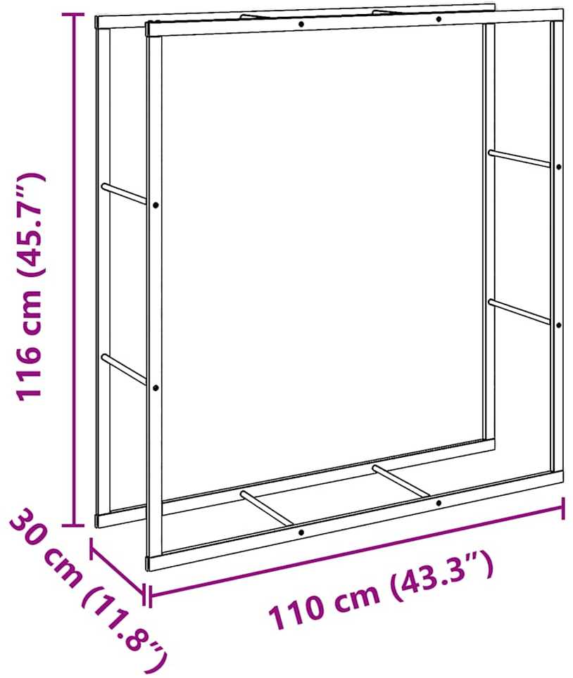 Malkų lentyna Juoda 110x30x116 cm Plienas