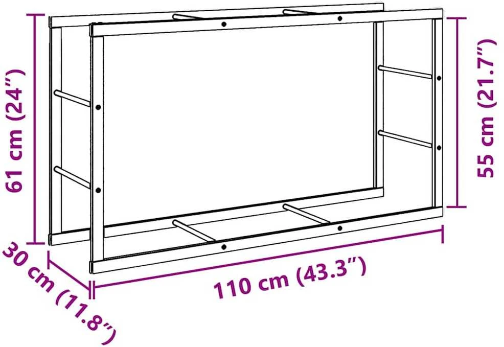 Malkų lentyna Juoda 110x30x61 cm Plienas