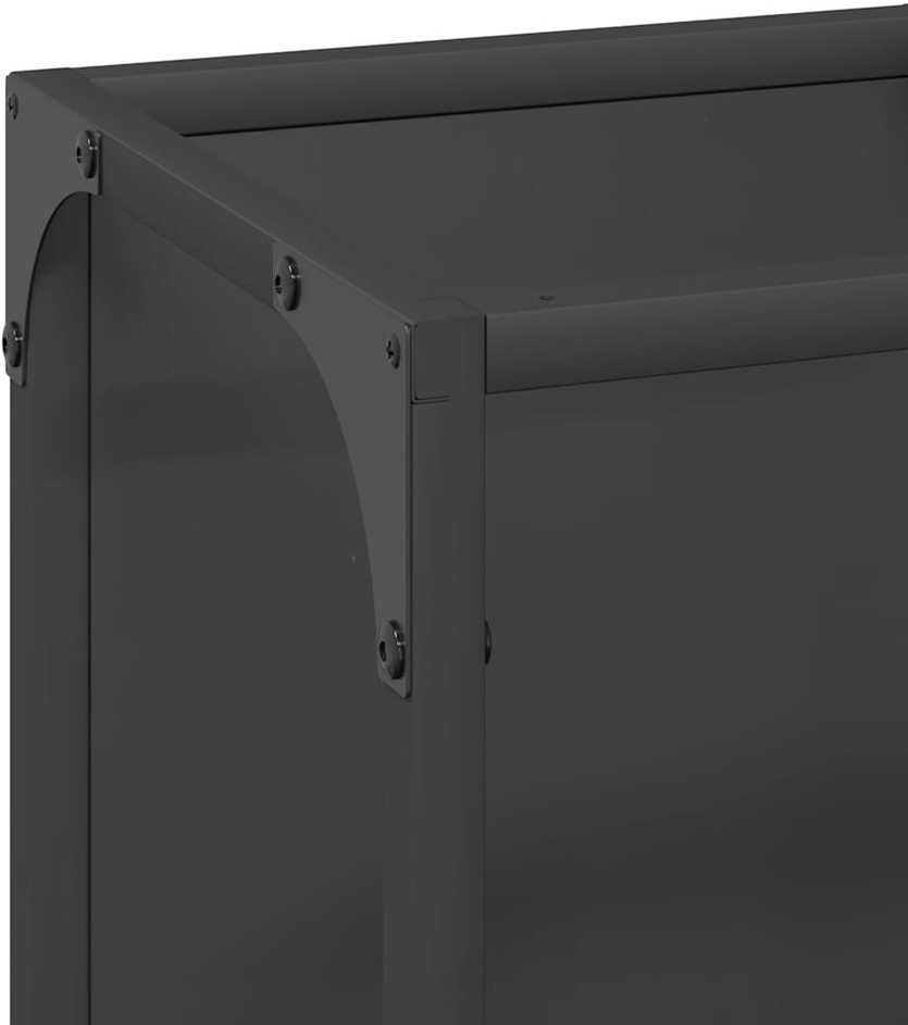 Malkų lentyna Juoda 25x25x60 cm Šaltai valcuotas plienas