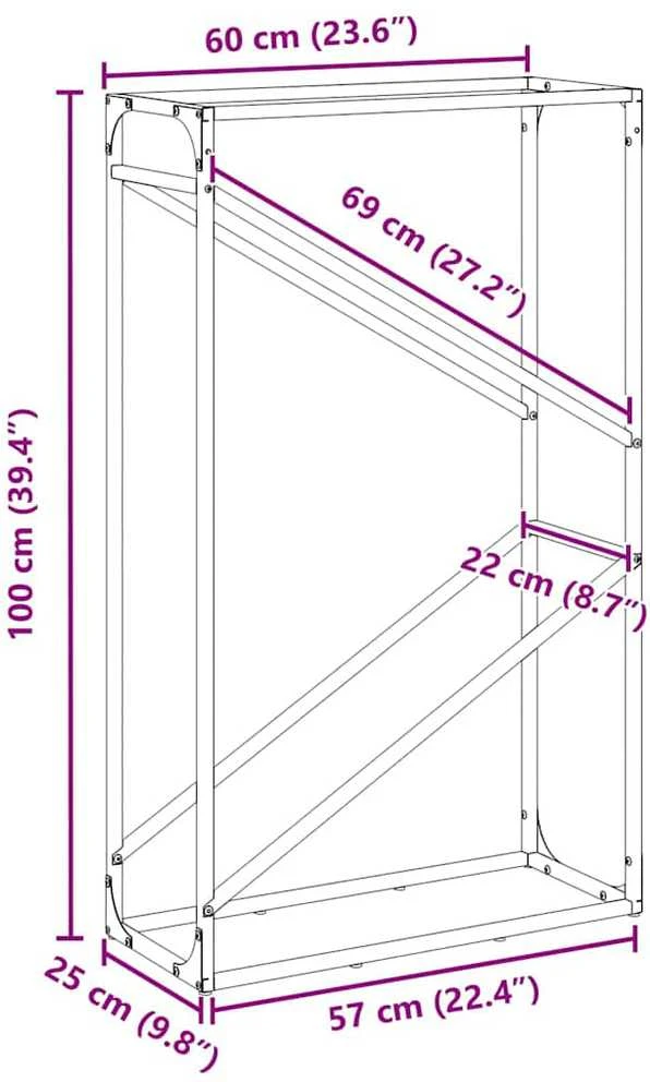 Malkų lentyna, juoda, 60x25x100 cm, šaltai valcuotas plienas