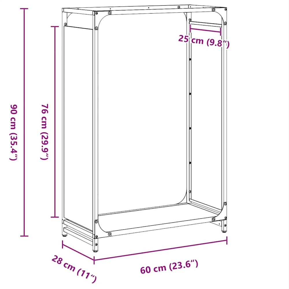 Malkų lentyna, juoda, 60x28x90 cm, šaltai valcuotas plienas