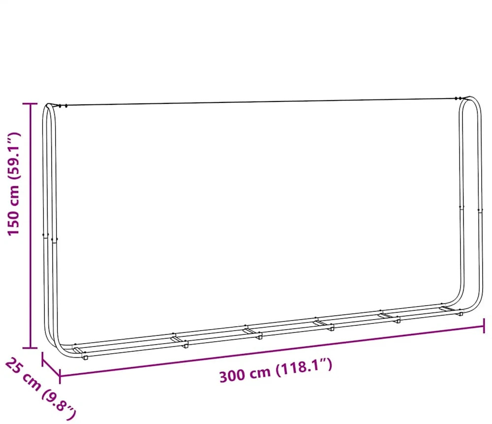 Malkų stovas 300x25x150 cm Cinkuotas plienas