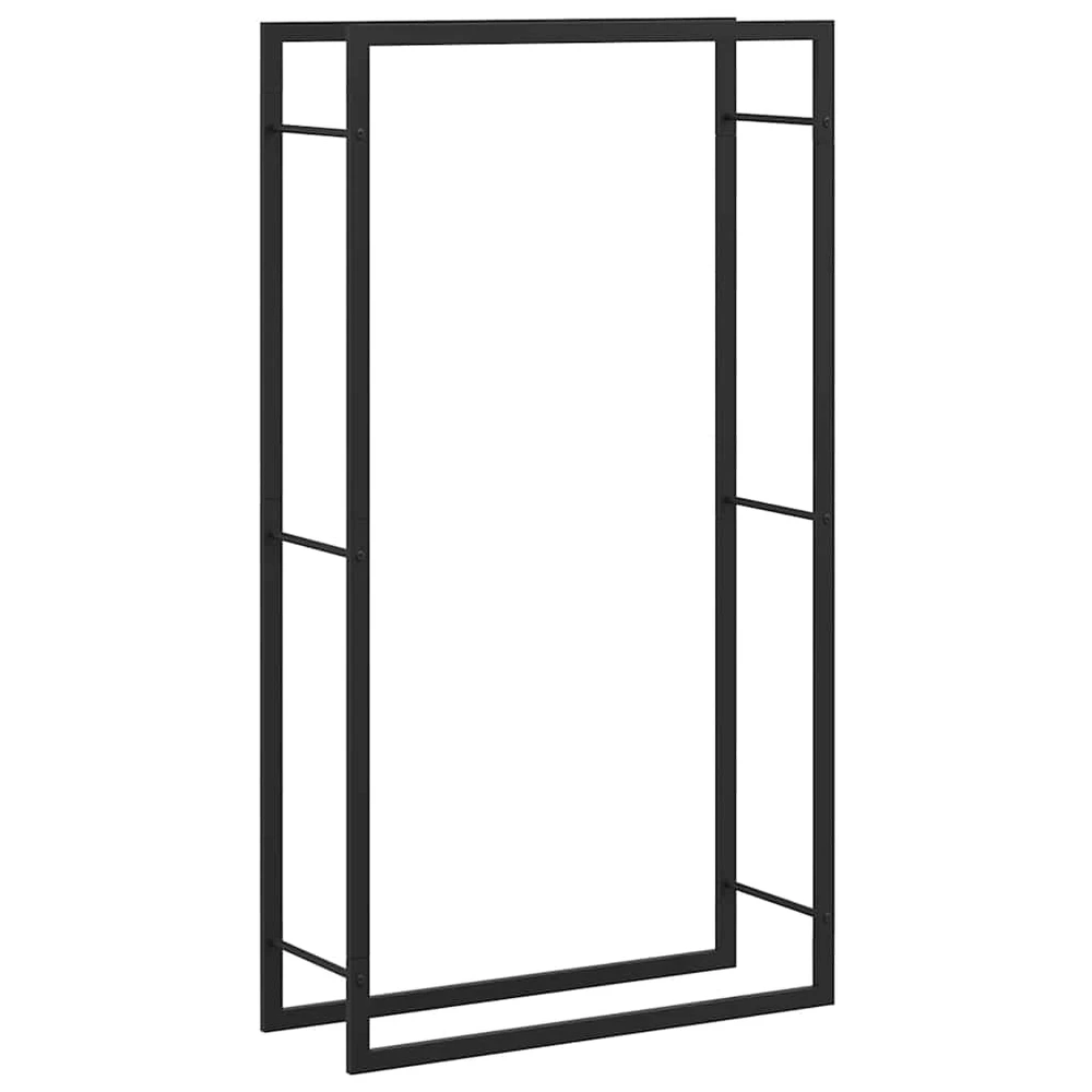 Stovas malkoms, matinės juodos spalvos, 80x28x154cm, plienas
