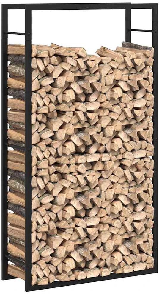 Stovas malkoms, matinės juodos spalvos, 80x28x154cm, plienas