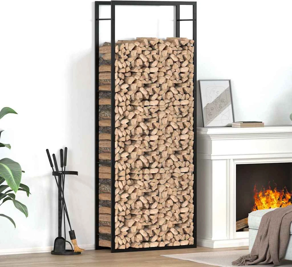 Stovas malkoms, matinės juodos spalvos, 80x28x222cm, plienas