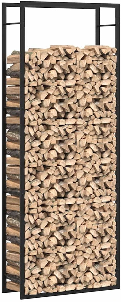 Stovas malkoms, matinės juodos spalvos, 80x28x222cm, plienas
