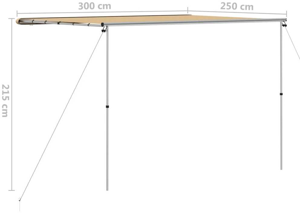 Markizė nameliui ant ratų, smėlio spalvos, 3x2,5x2,15m