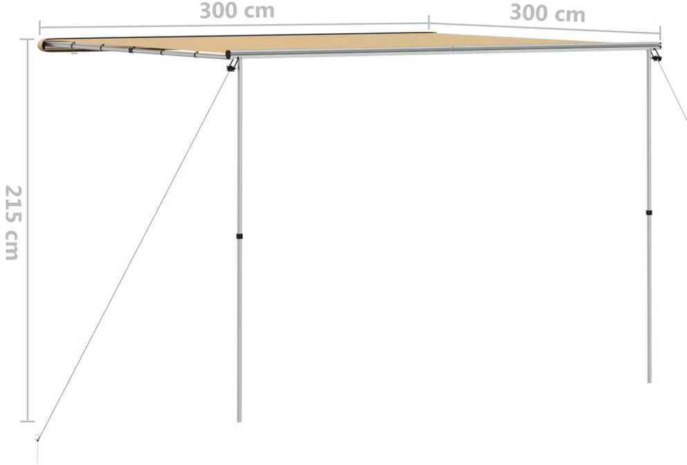 Markizė nameliui ant ratų, smėlio spalvos, 3x3x2,15m