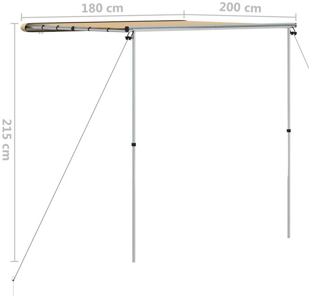Markizė nameliui ant ratų, smėlio spalvos, 1,8x2x2,15m