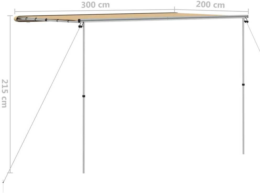 Markizė nameliui ant ratų, smėlio spalvos, 3x2x2,15m