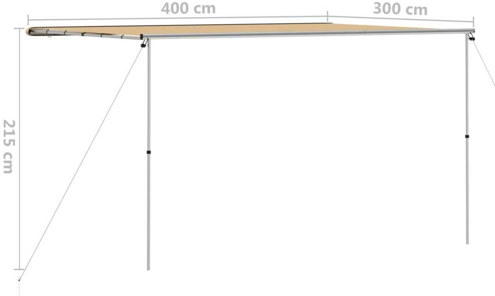 Markizė nameliui ant ratų, smėlio spalvos, 4x3x2,15m