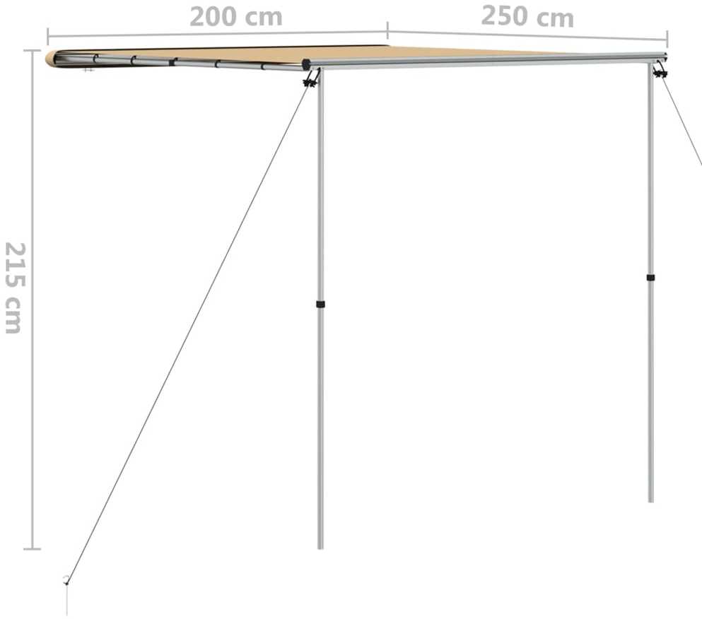 Markizė nameliui ant ratų, smėlio spalvos, 2x2,5x2,15m