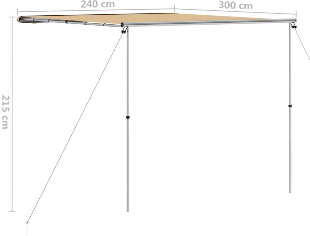 Markizė nameliui ant ratų, smėlio spalvos, 2,4x3x2,15m