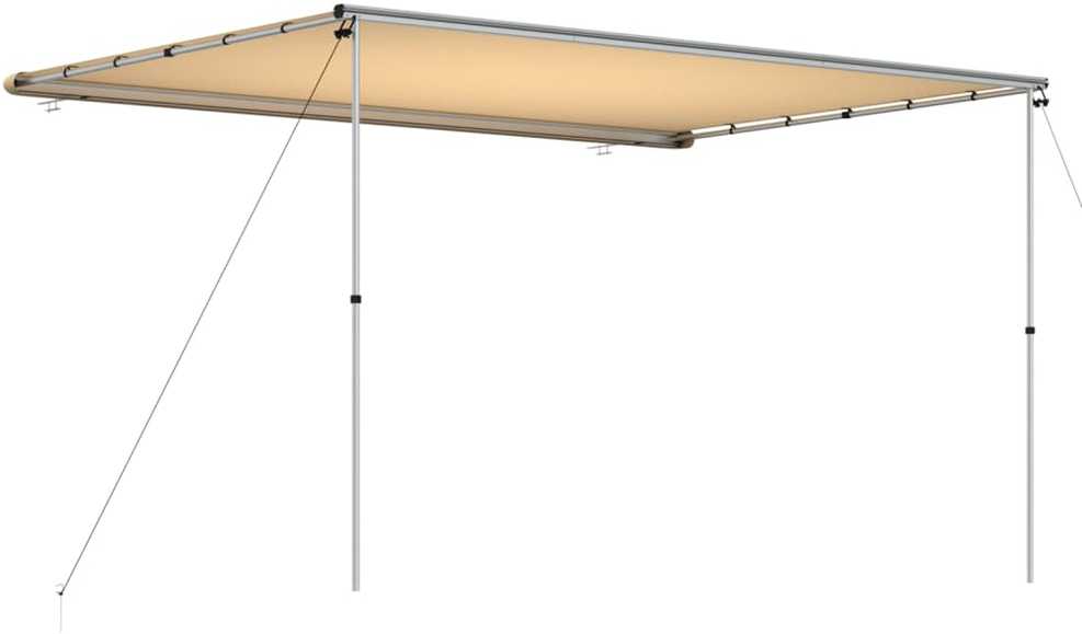 Markizė nameliui ant ratų, smėlio spalvos, 4x2,5x2,15m