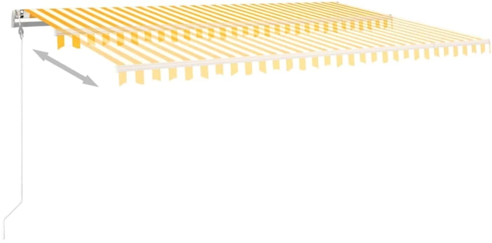 Markizė su LED/vėjo jutikliu, geltona/balta, 500x350cm