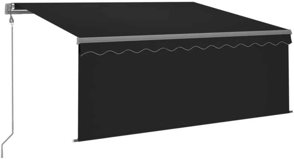 Markizė su uždanga/LED/vėjo jutikliu, antracito, 3x2,5m