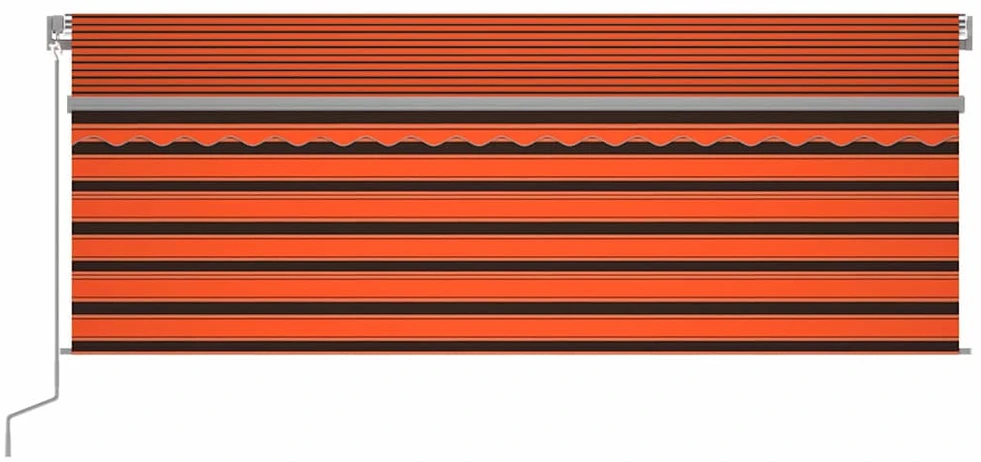 Markizė su uždanga/LED/vėjo jutikliu, oranžinė/ruda, 4,5x3m