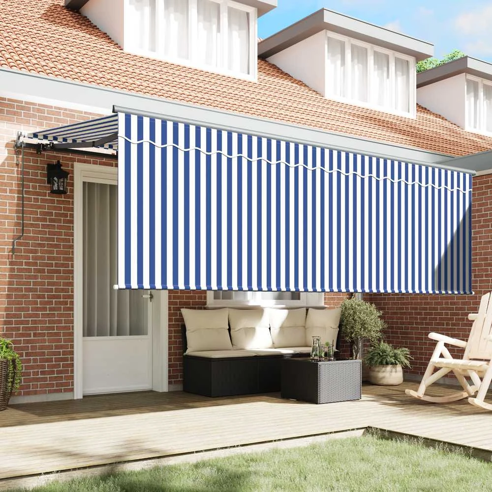 Ištraukiama markizė Mėlyna ir balta 350 x 200 cm