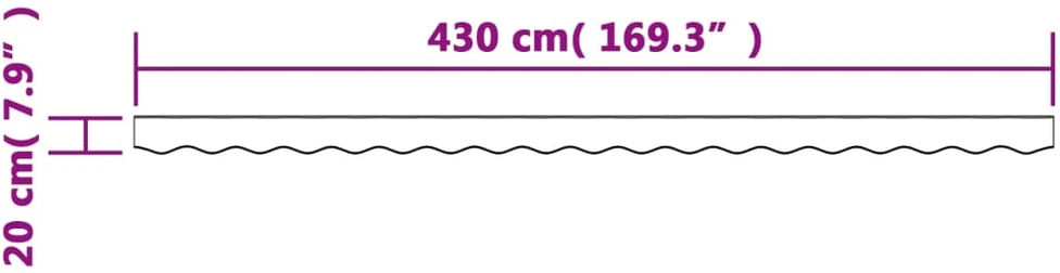 Pakaitinis audinys markizės apsiuvui, įvairiaspalvis, dryžuotas, 430x20 cm