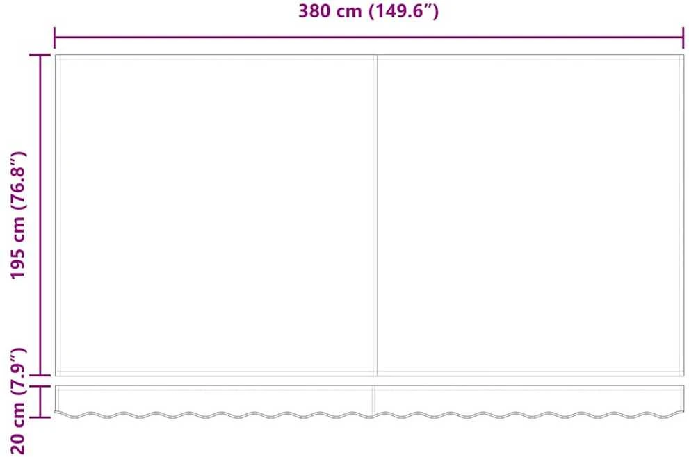 Markizės pakaitinis audinys Antracito ir baltos 380 x 195 cm
