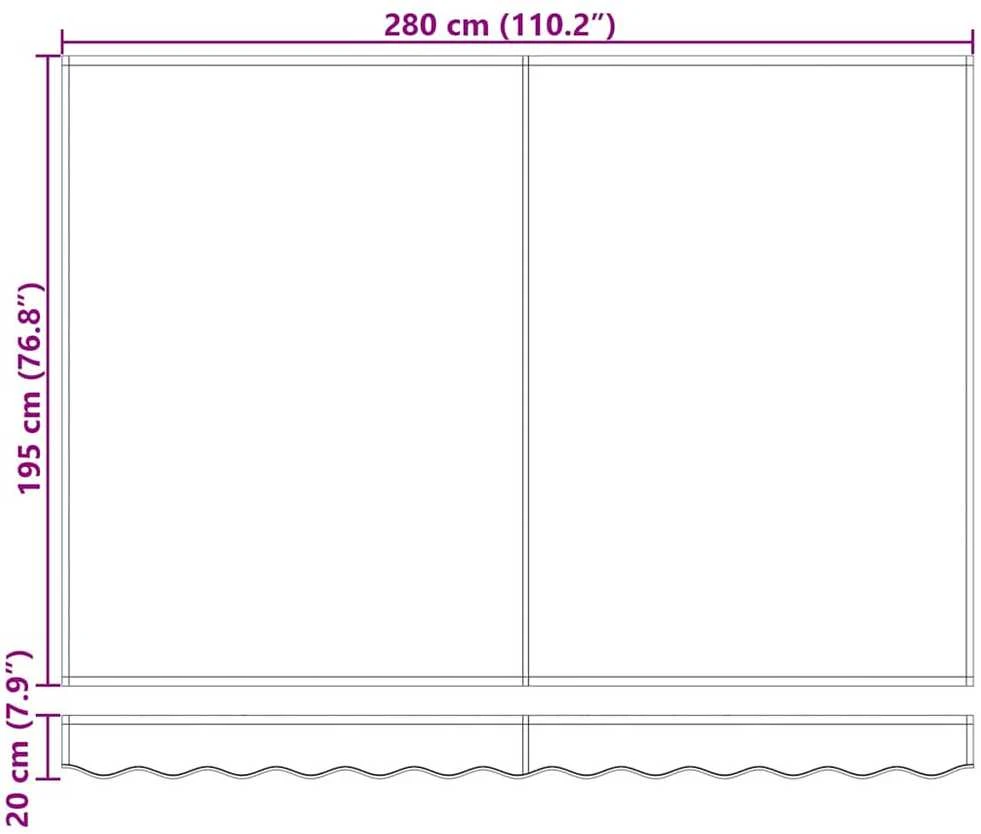 Markizės pakaitinis audinys Antracito 280 x 195 cm Poliesteris