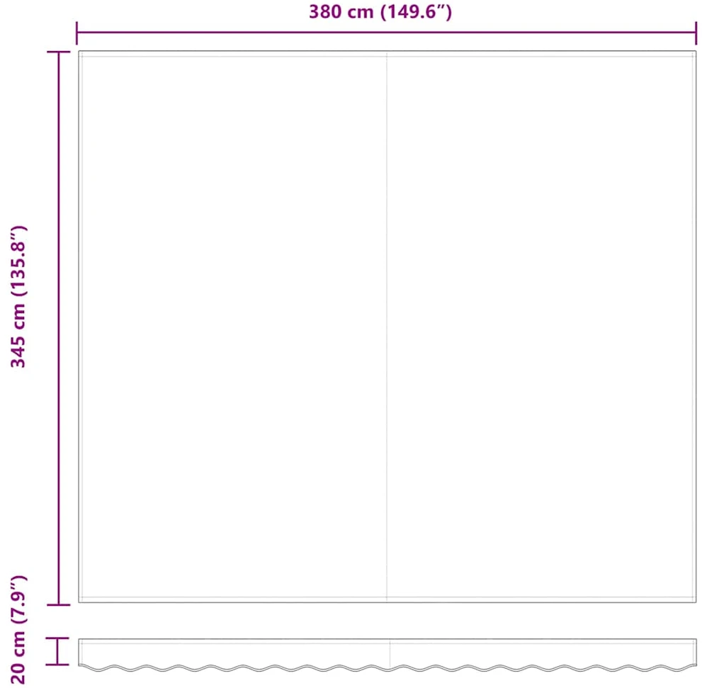 Atsarginis markizės audinys, skirtas 4x3,5 m Balta Poliesteris