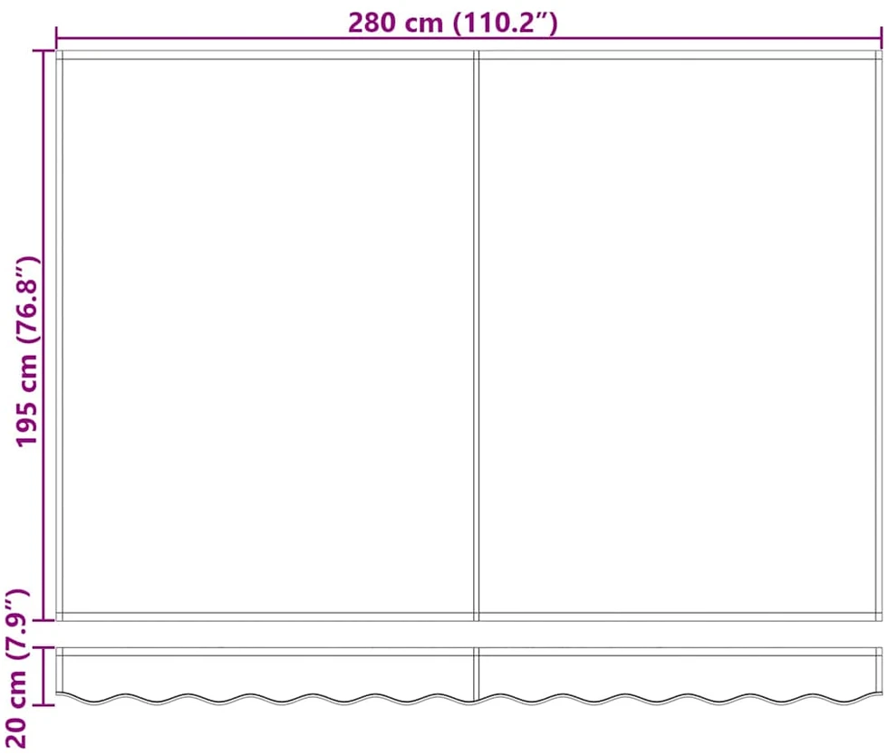 Atsarginis markizės audinys, skirtas 3x2 m Bordo raudona