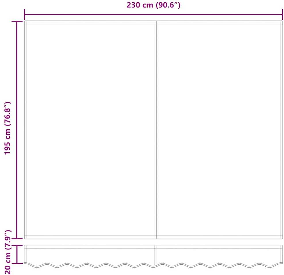 Markizės pakaitinis audinys Geltona ir Oranžinė 235 x 195 cm