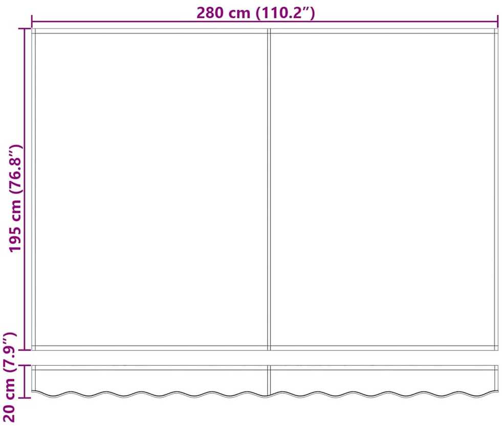 Markizės pakaitinis audinys Oranžinis ir Juodas 280 x 195 cm