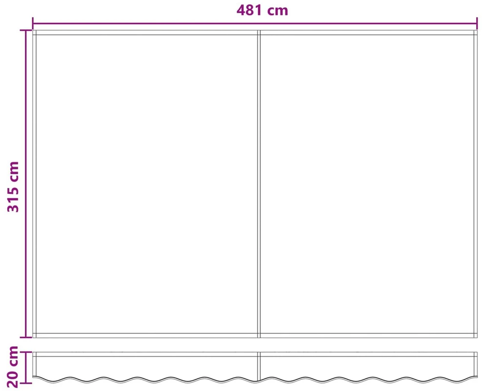 Markizės pakaitinis audinys Smėlio 481 x 295 cm Poliesteris