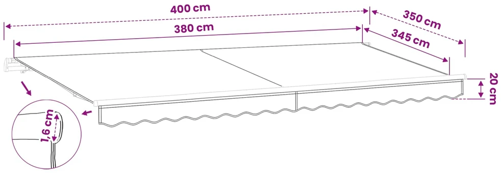 Atsarginis markizės audinys, skirtas 4x3,5 m Smėlio Poliesteris
