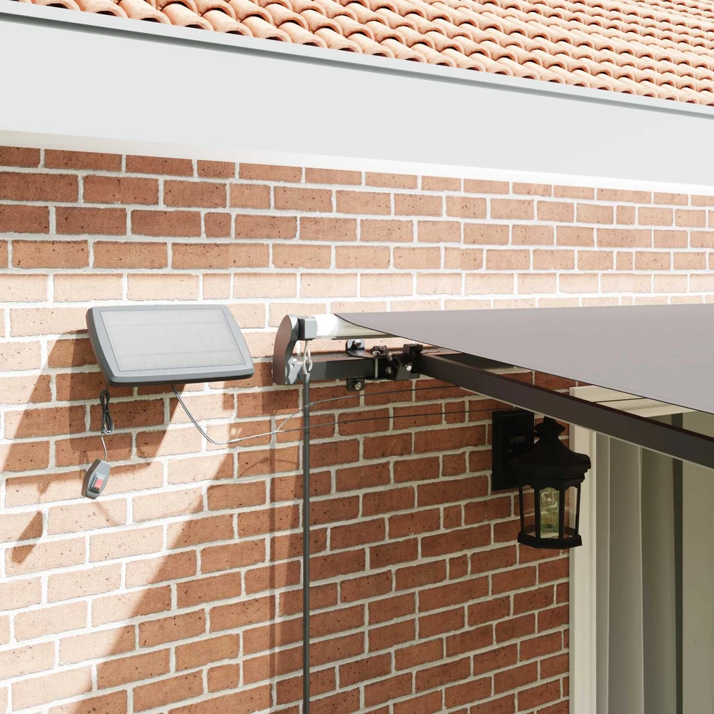 Elektrinis markizės rėmas su LED ir jutikliu 5 x 3 m Antracito