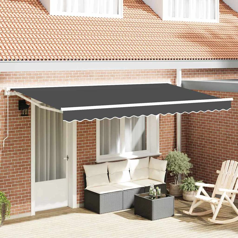 Markizės rėmas Antracito 350 x 200 cm Poliesteris su PU danga