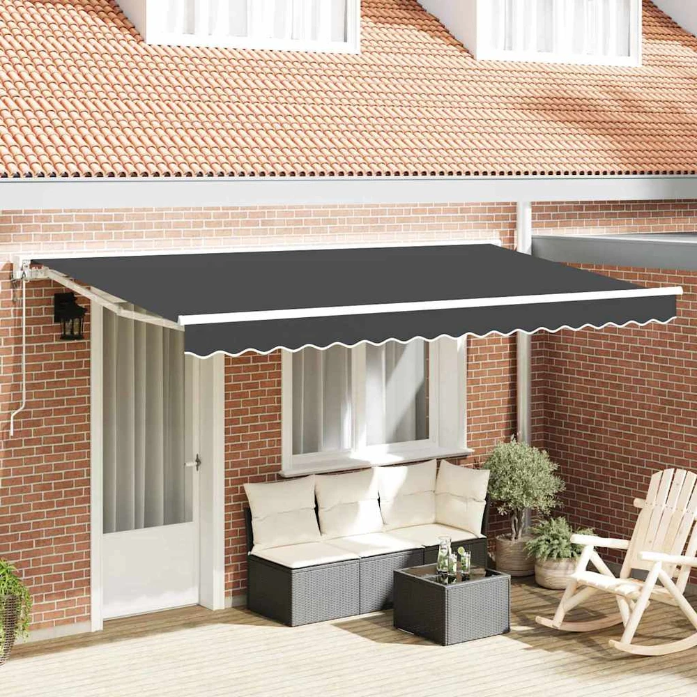 Markizės rėmas Antracito 400 x 200 cm Poliesteris su PU danga