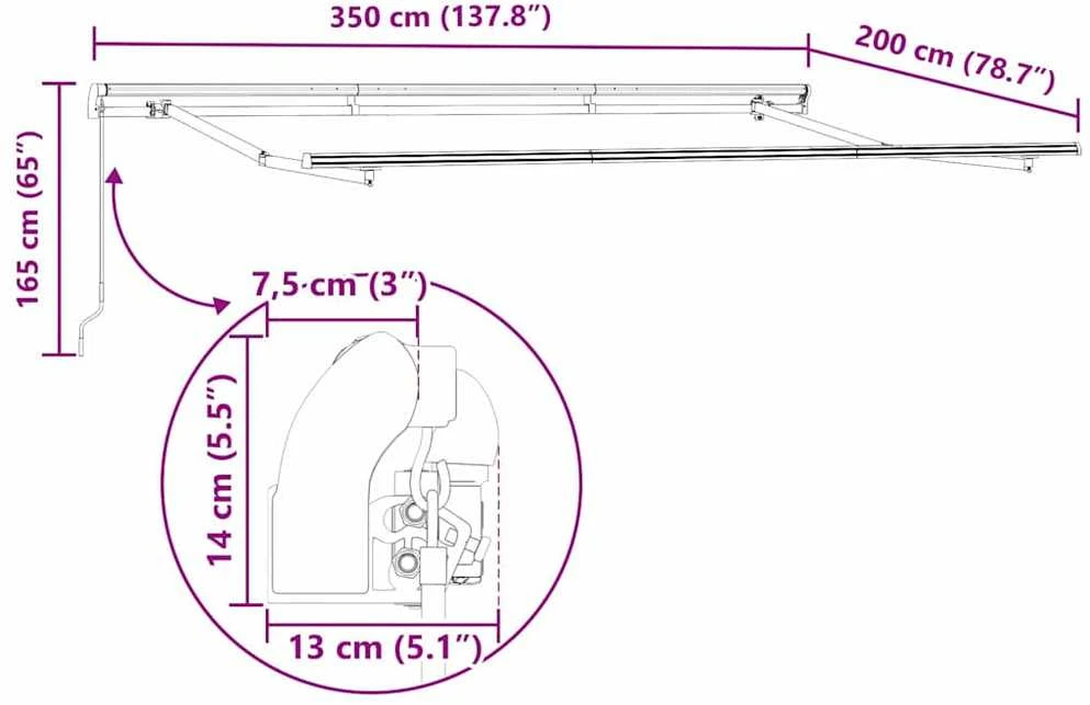 Markizės rėmas Antracito 3,5 x 2 m Metalas