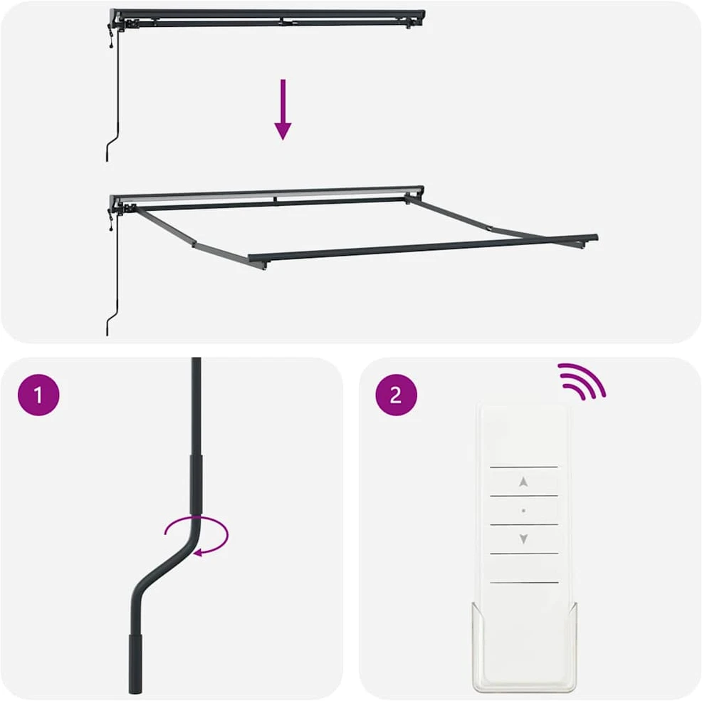 Electric Awning Frame 3,5 x 2,5 m Antracito