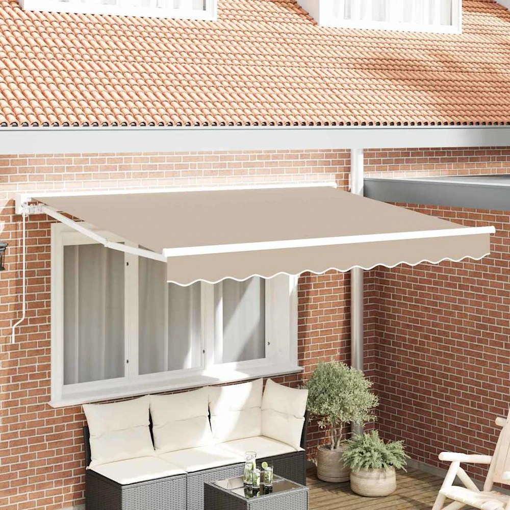Markizės rėmas Smėlio 350 x 200 cm Poliesteris su PU danga