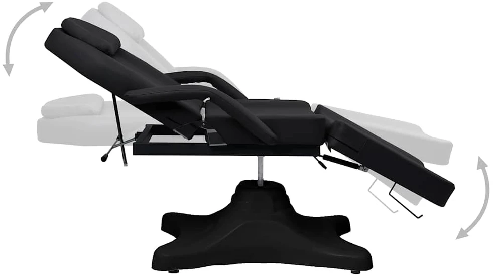 Masažinis stalas, juodos spalvos, 180x62x(86,5-118)cm