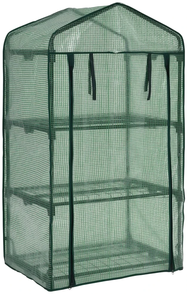 Mažas šiltnamis su 3 lentynomis, 69x49x125cm