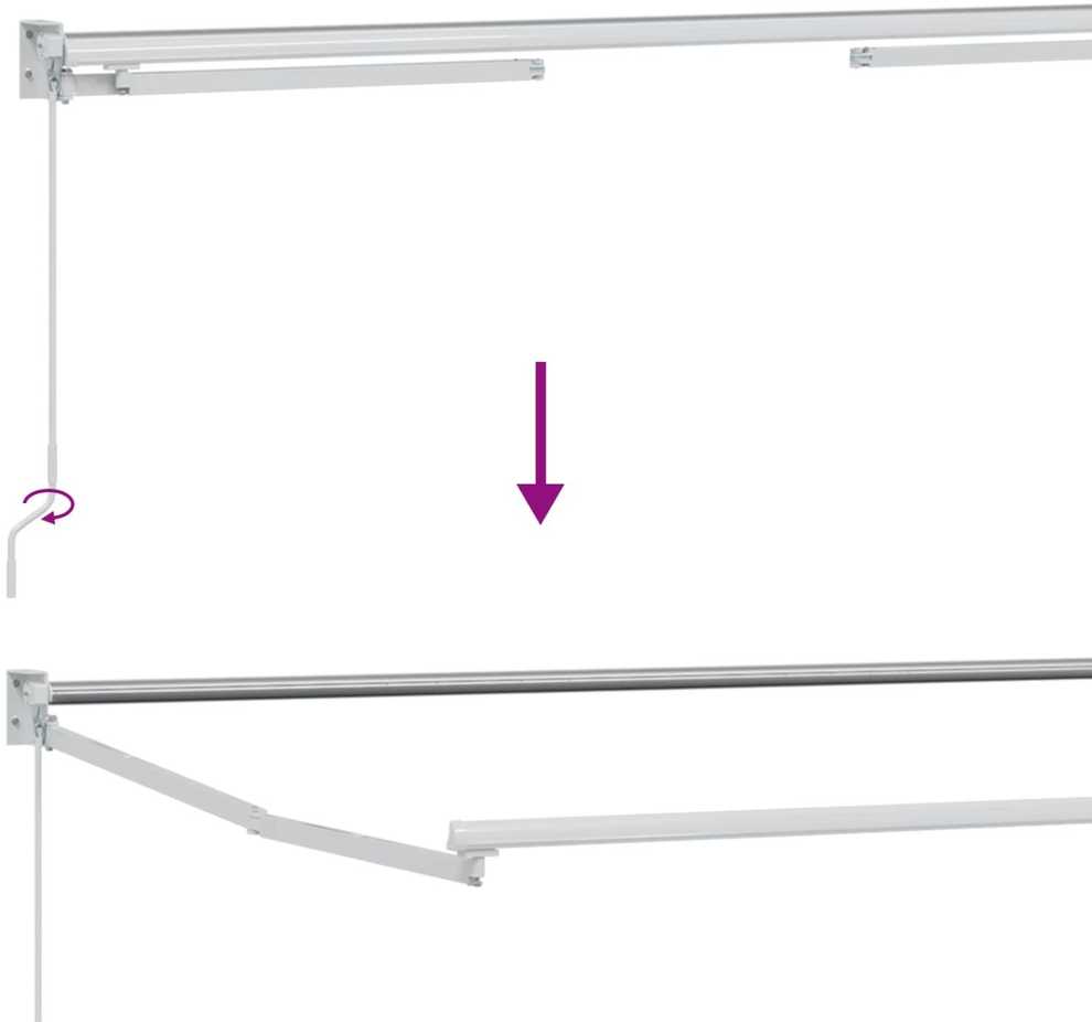 Mechaninis traukiamas markizės rėmas Baltas 4 x 2 m Aliuminis